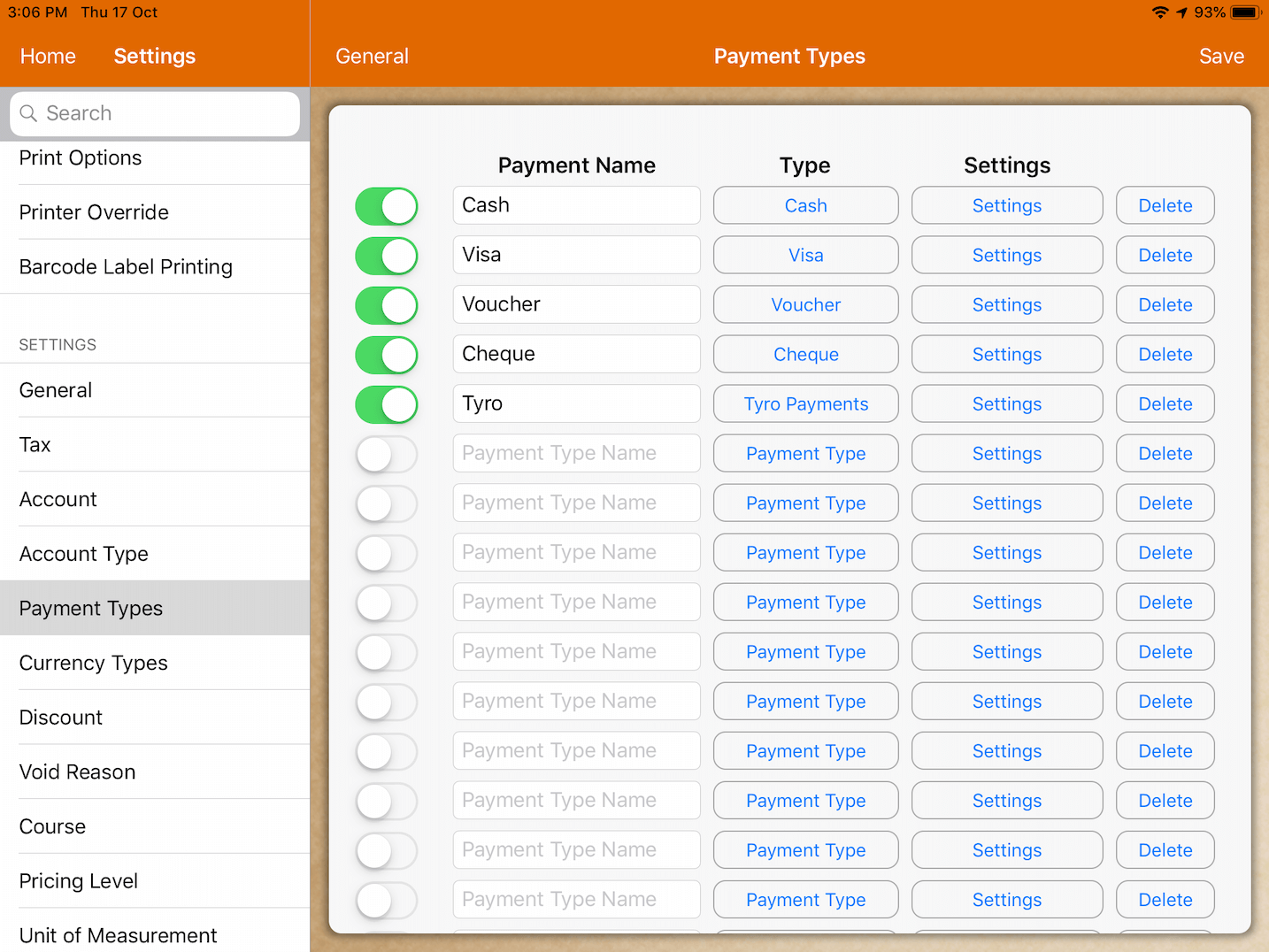 What is POS payment type?